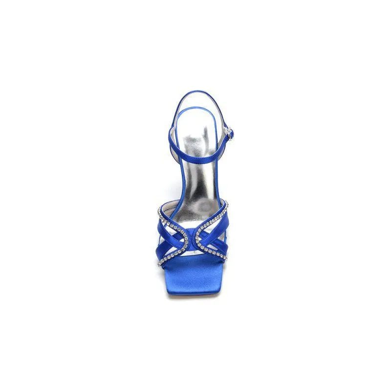 Rhinestone Open Toe Stiletto Heels