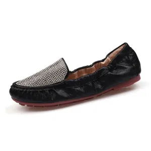 Rhinestone Pearl Espadrilles Loafers Shoes Flats 3543