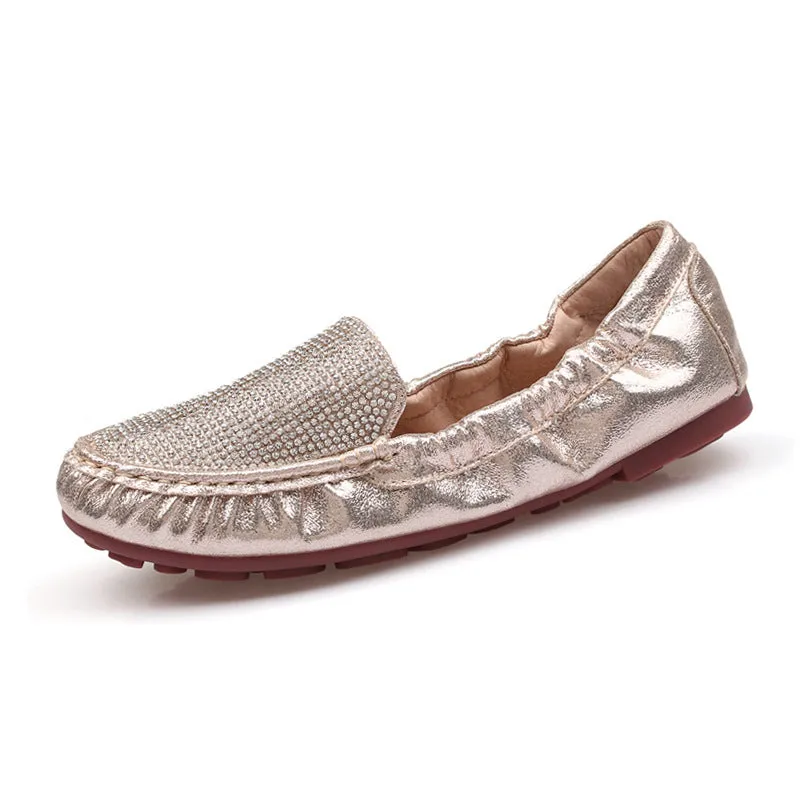 Rhinestone Pearl Espadrilles Loafers Shoes Flats 3543