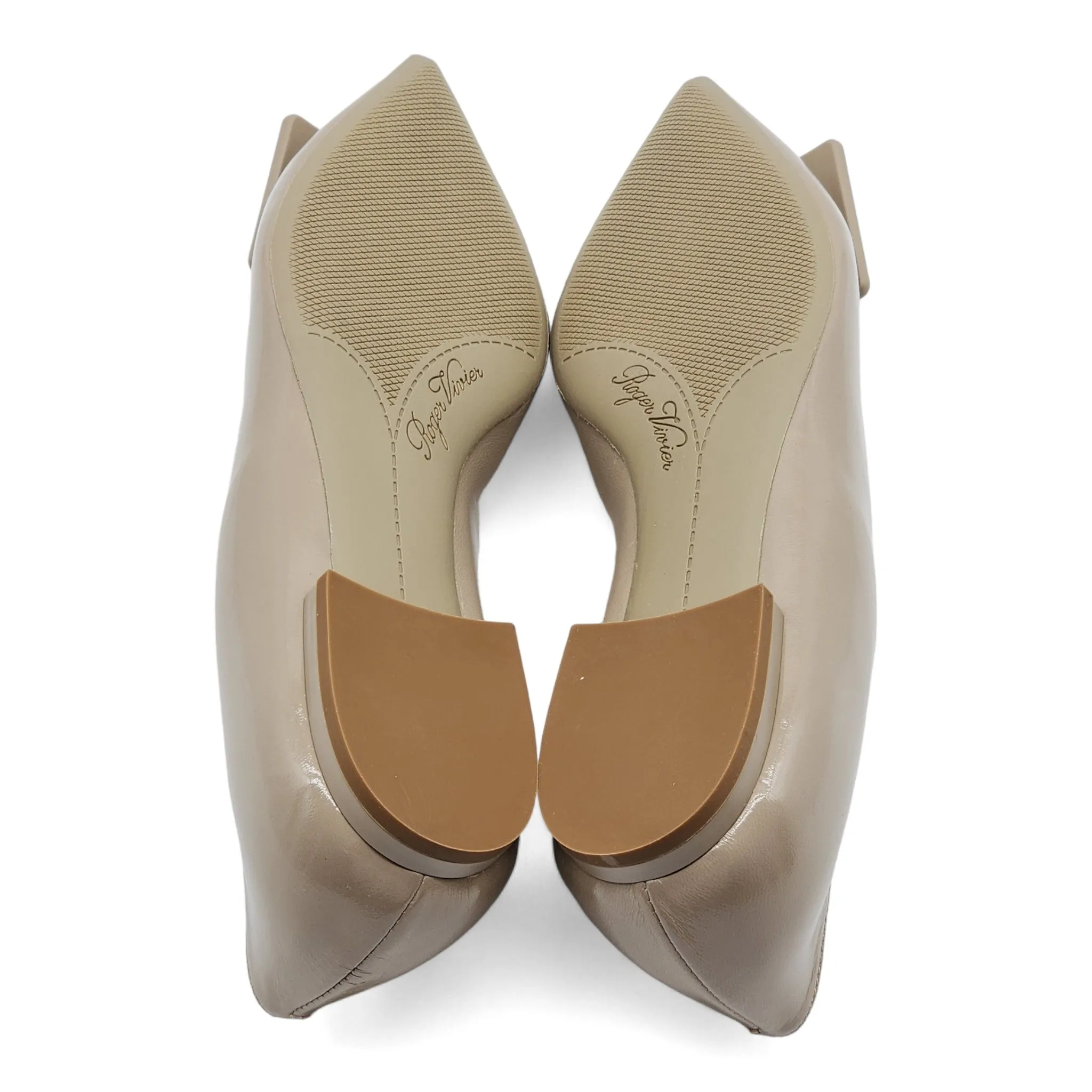 Roger Vivier Gommettine Ball Ballet Flats - Leather - Gray - 40