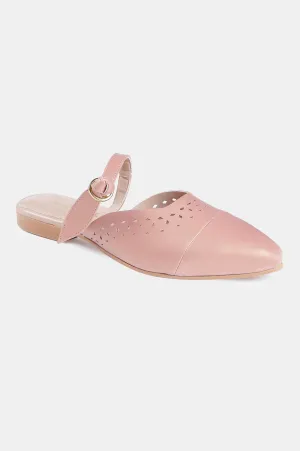 Rose Gold Pointed Toe Laser Cut Flat - ZCaroline