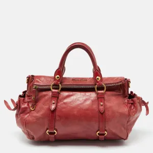 Rust Red Leather Bow Tote