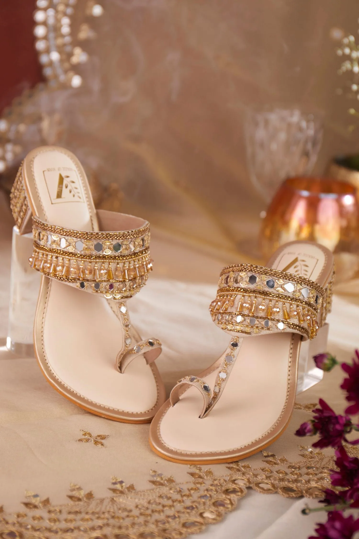 Saba Gold Block Heels