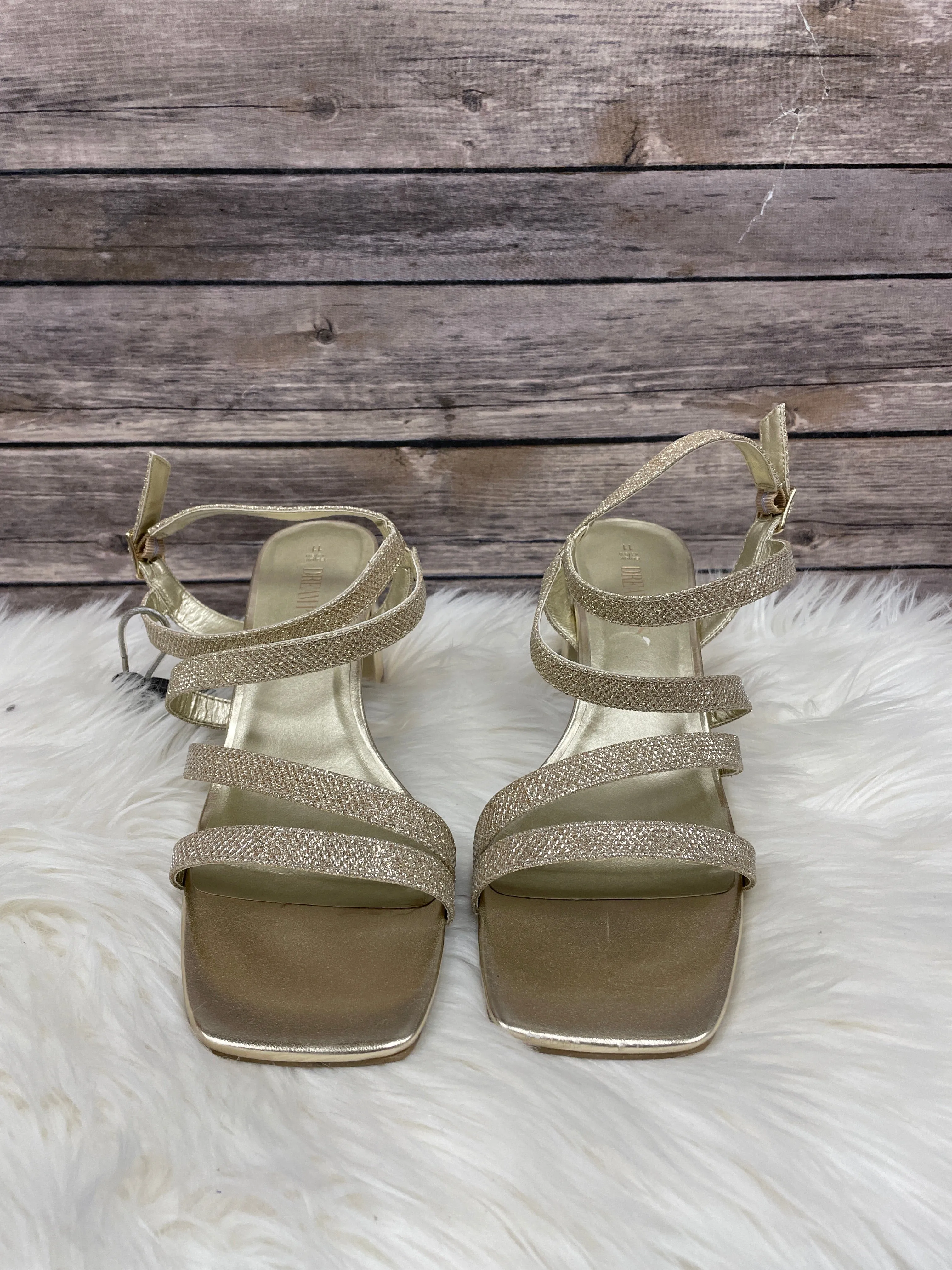 Sandals Heels Block By Cme In Gold, Size: 11