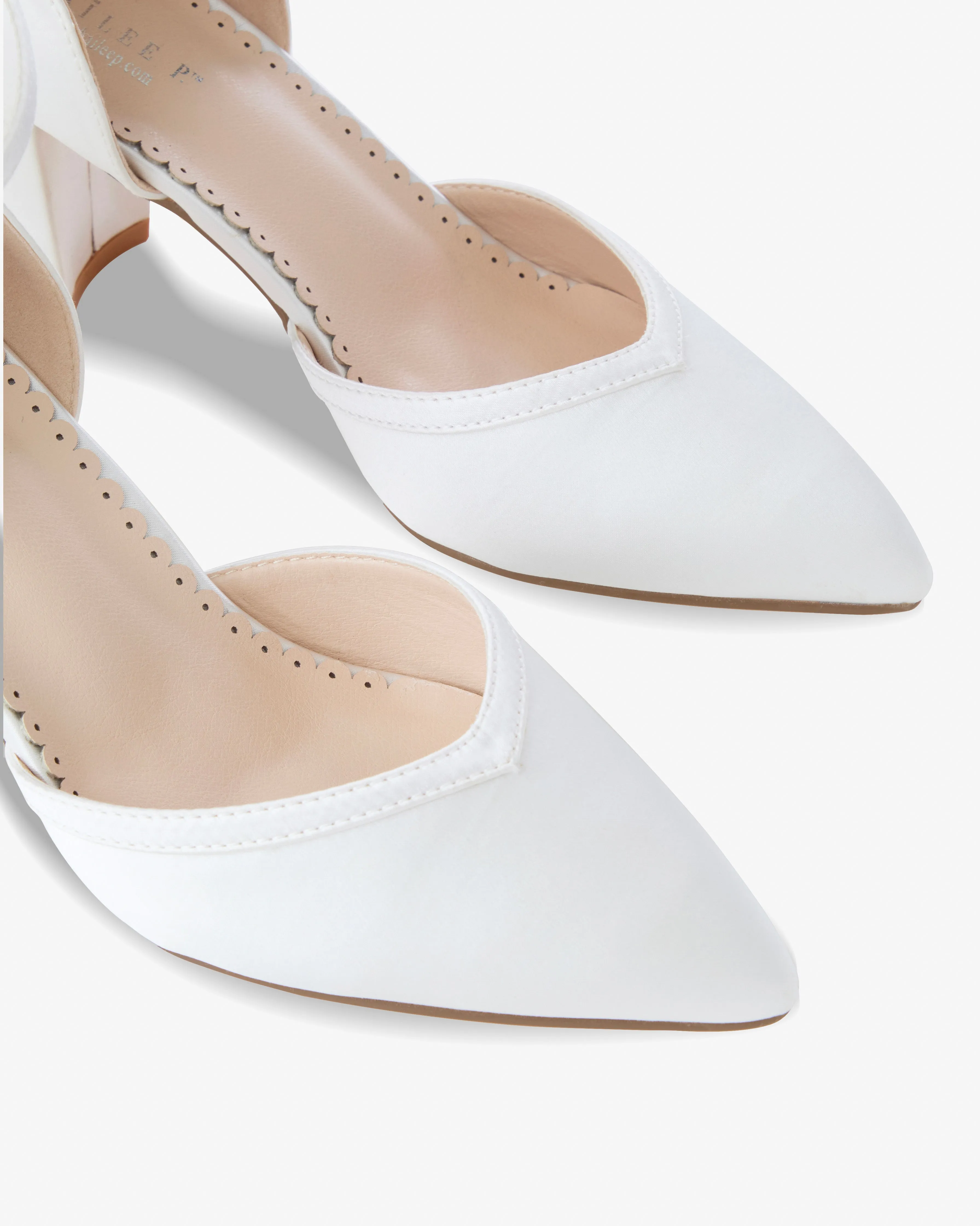Satin Block Heels Wedding Shoes
