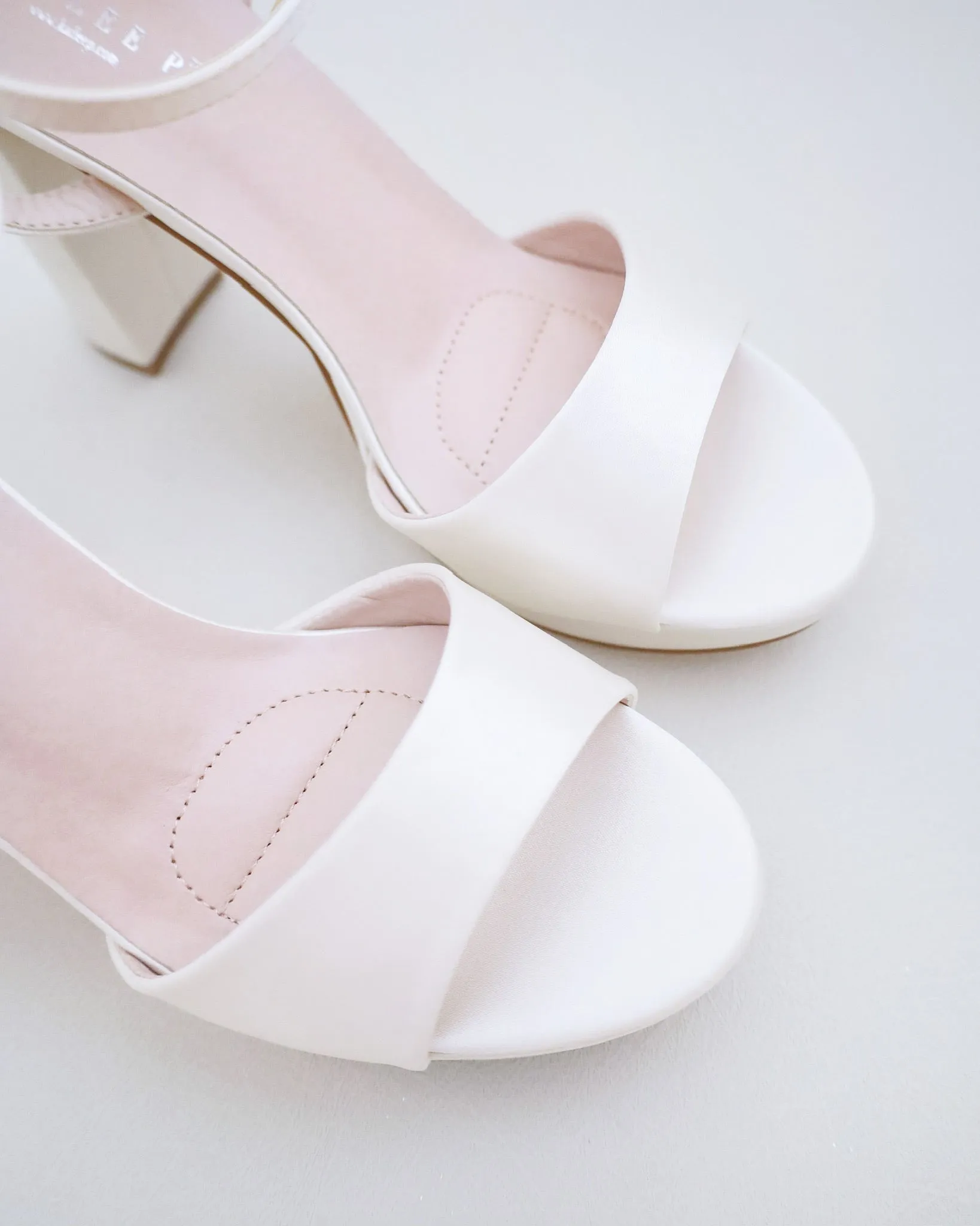 Satin Platform Block Heel Wedding Sandals