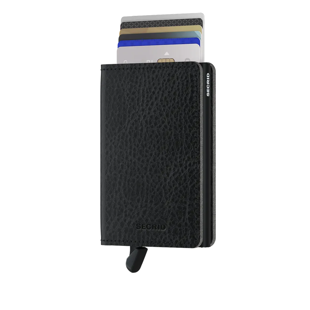 SECRID Slimwallet Leather - Veg Tanned Black-Black