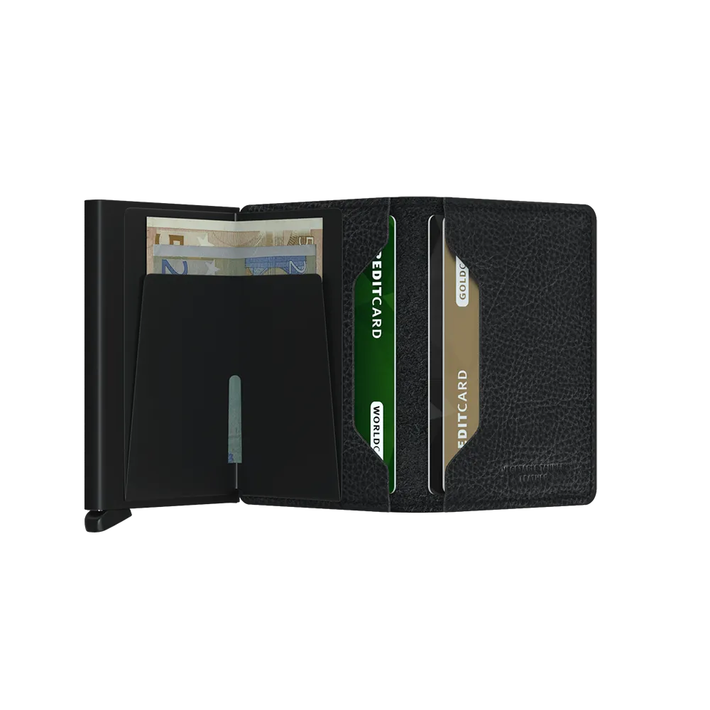 SECRID Slimwallet Leather - Veg Tanned Black-Black