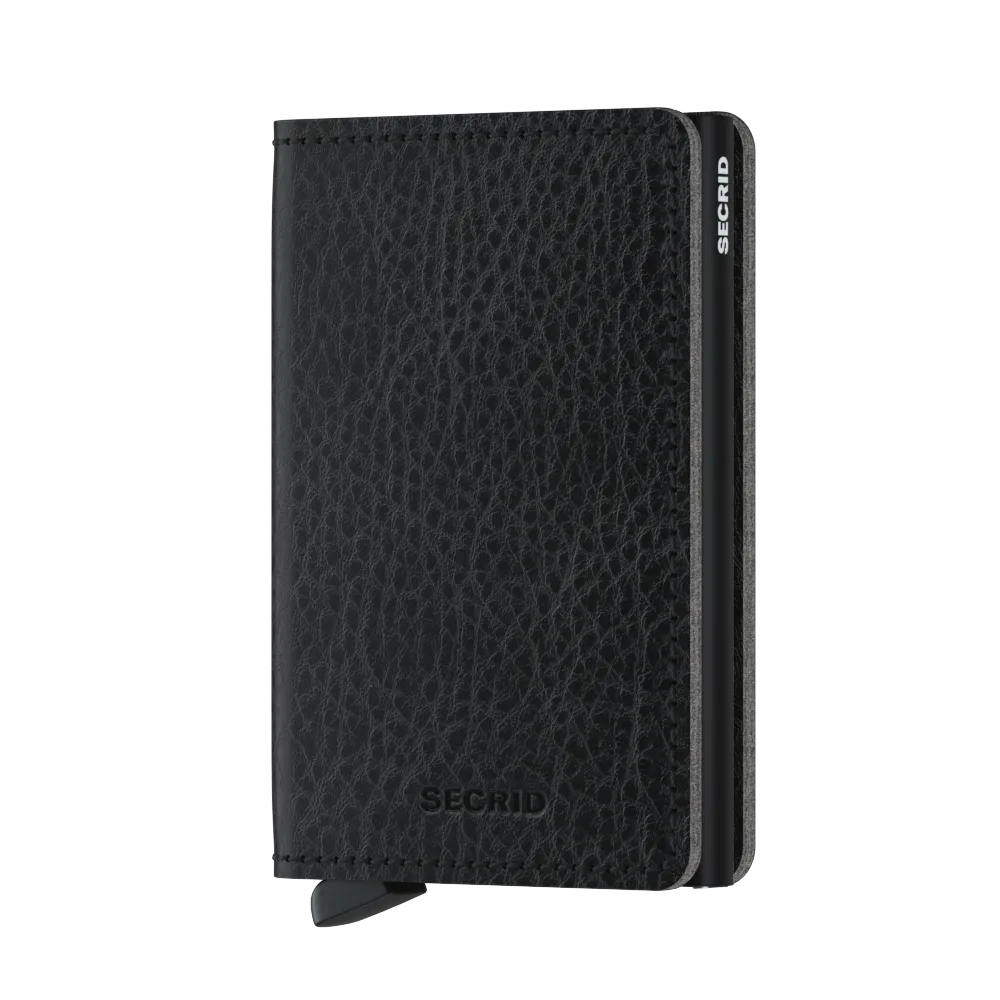 SECRID Slimwallet Leather - Veg Tanned Black-Black
