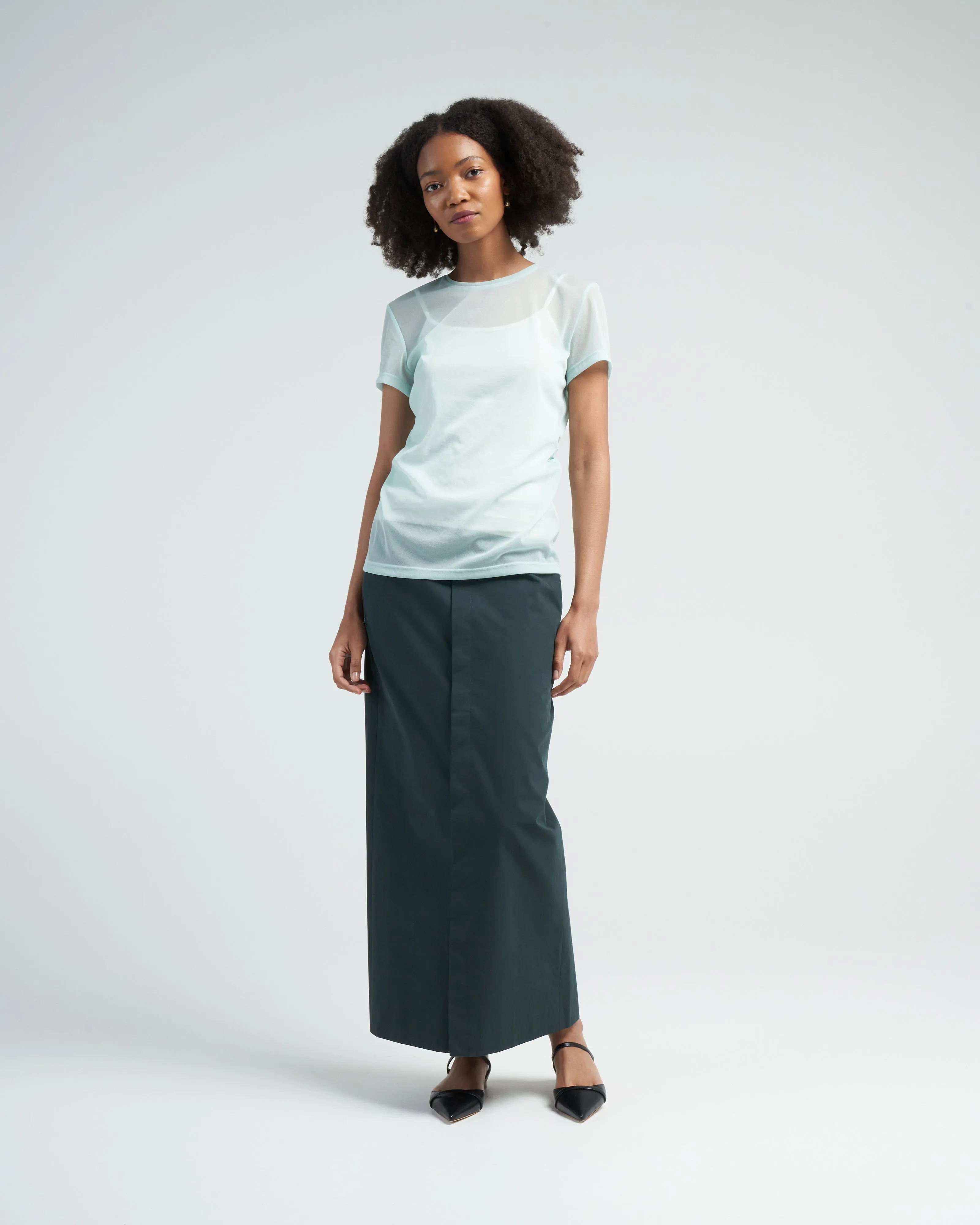 sheer gauze baby tee - mint