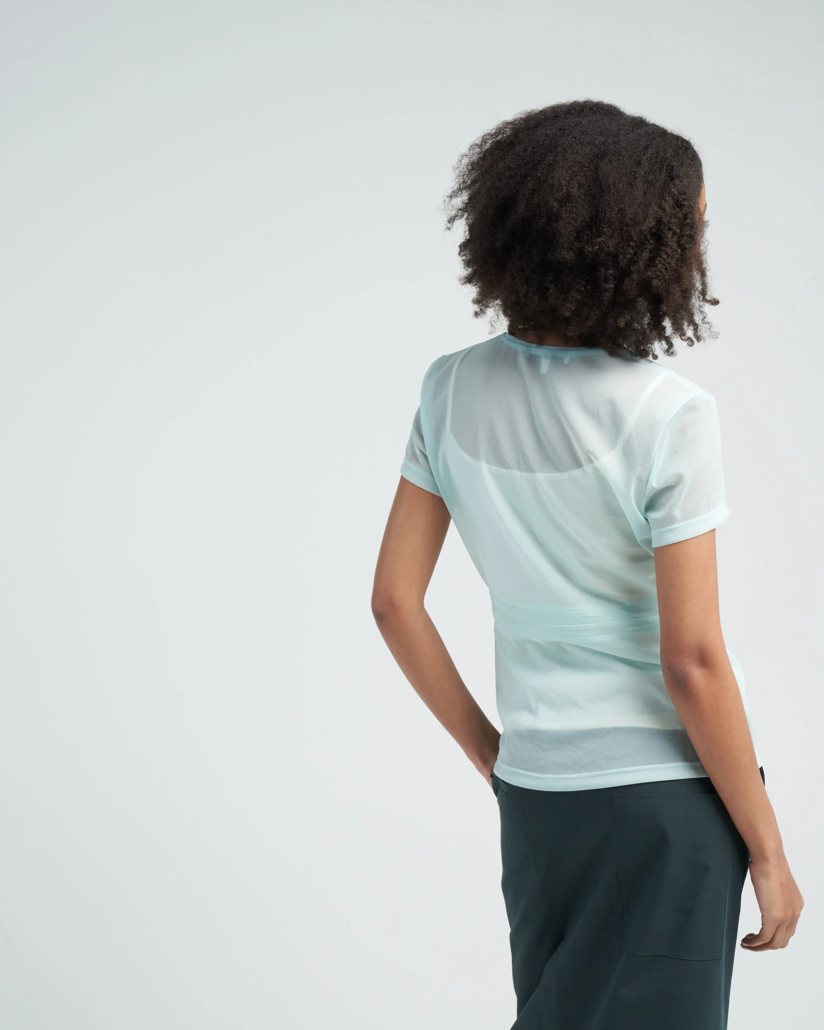 sheer gauze baby tee - mint