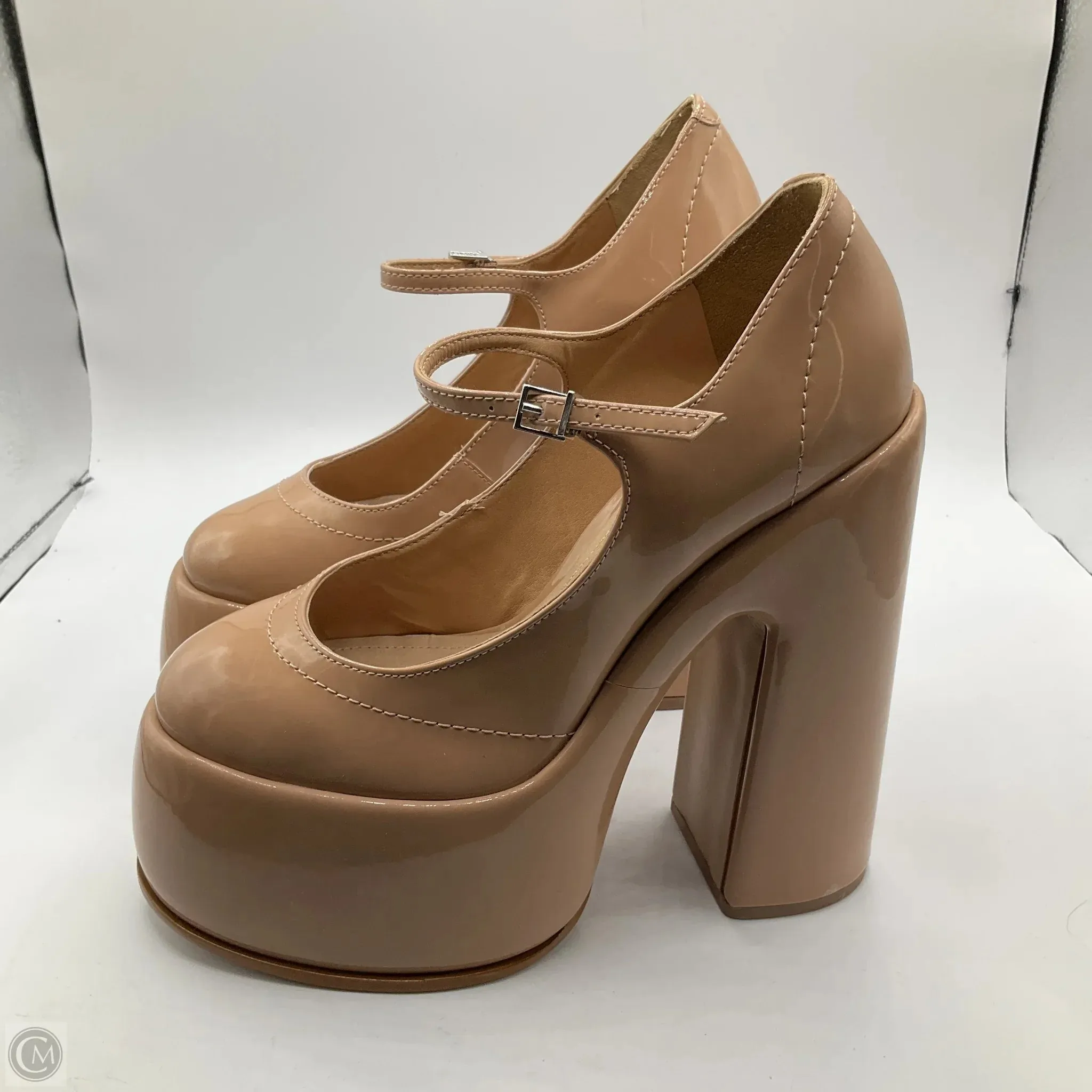 Shoes Heels Block By Cmb In Tan, Size: 7