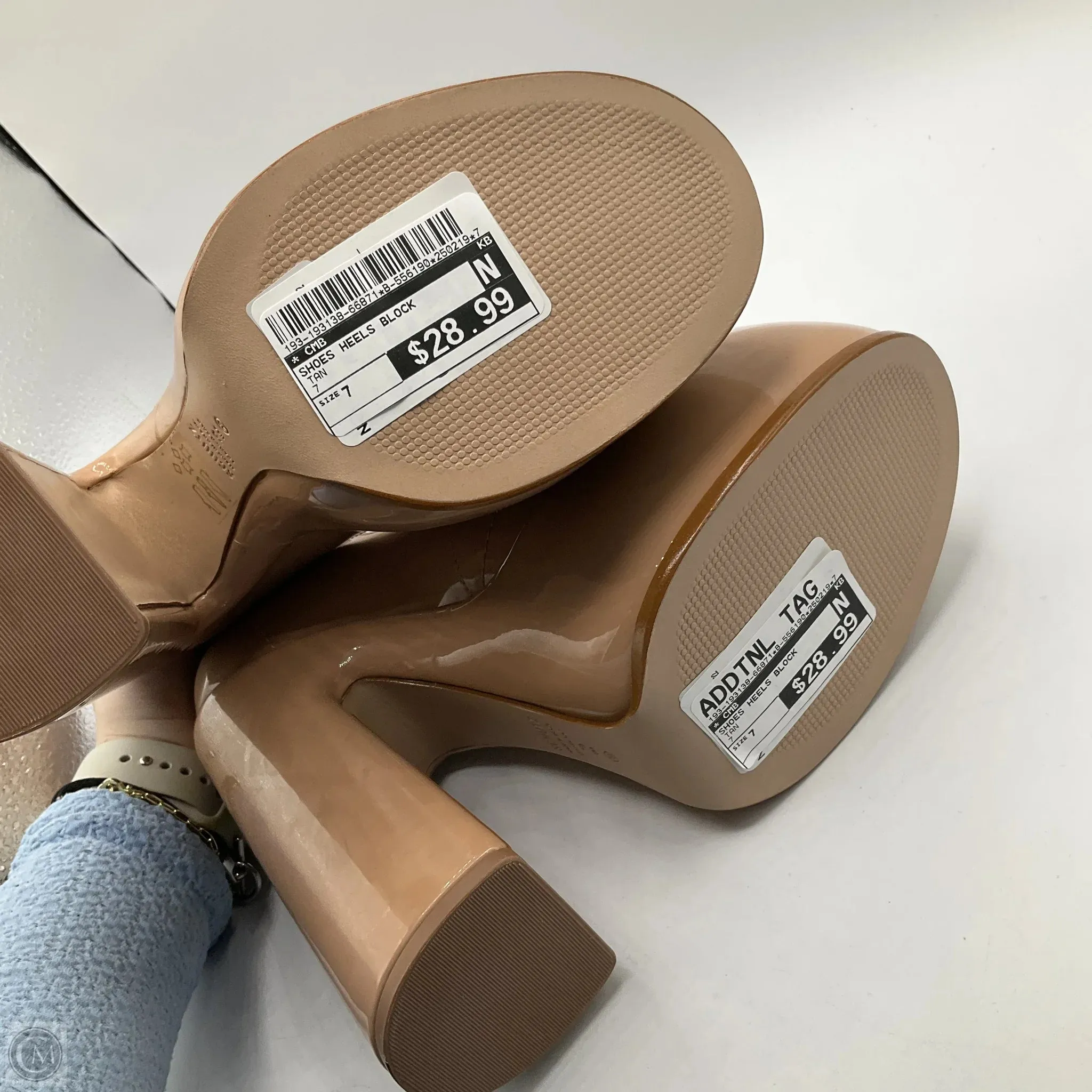 Shoes Heels Block By Cmb In Tan, Size: 7