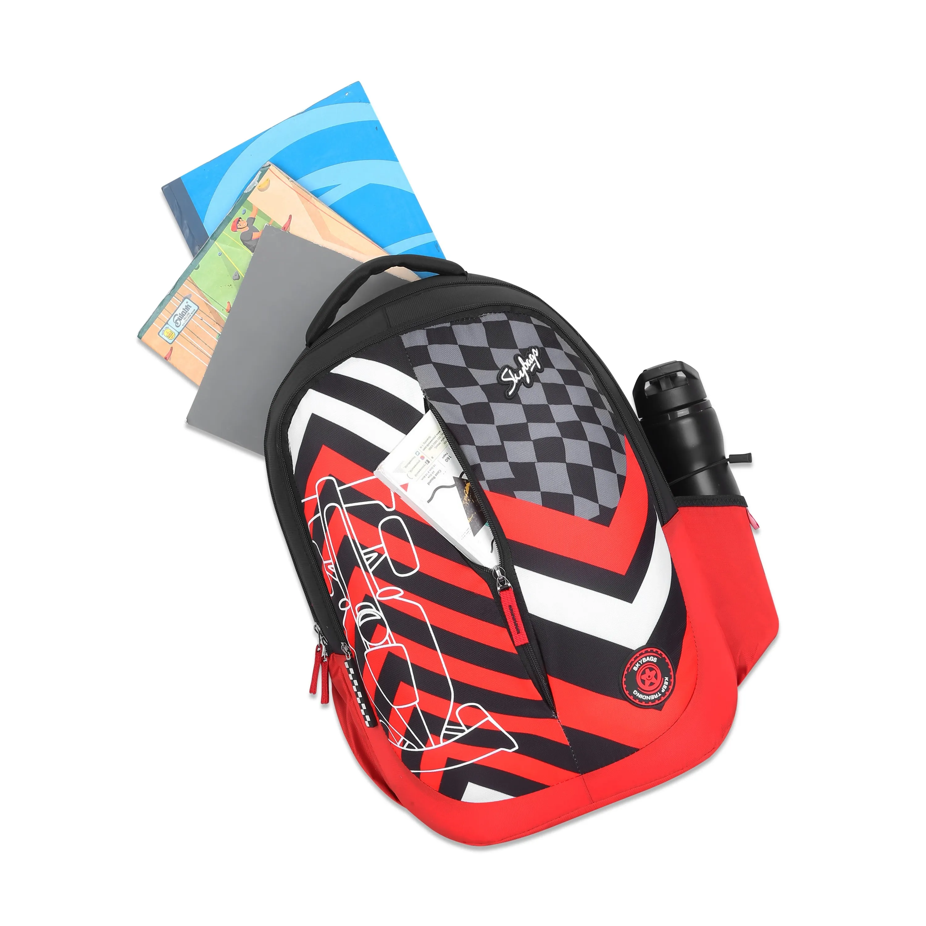 Skybags KLAN PRO 04 SCHOOL BACKPACK RED BLACK