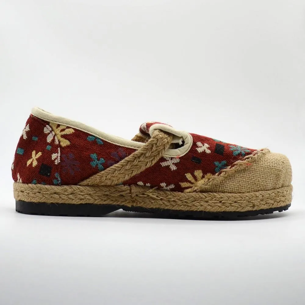 Slowflake Embroidered Women Linen Cotton Espadrilles Loafers