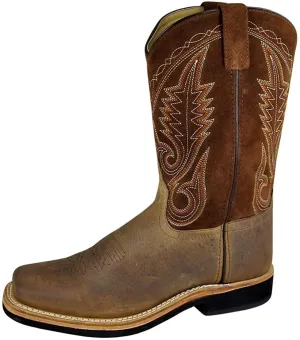 Smoky Mountain Men's Brown Distress Leather Square Toe Boot