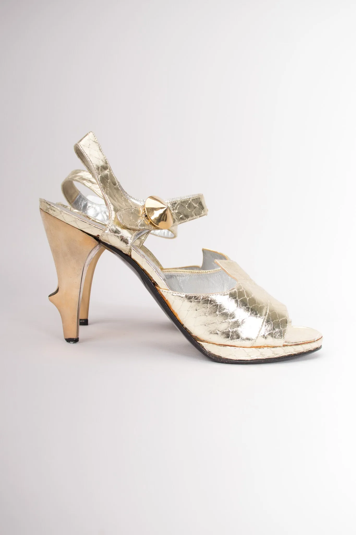Snakeskin Sculpture Heels
