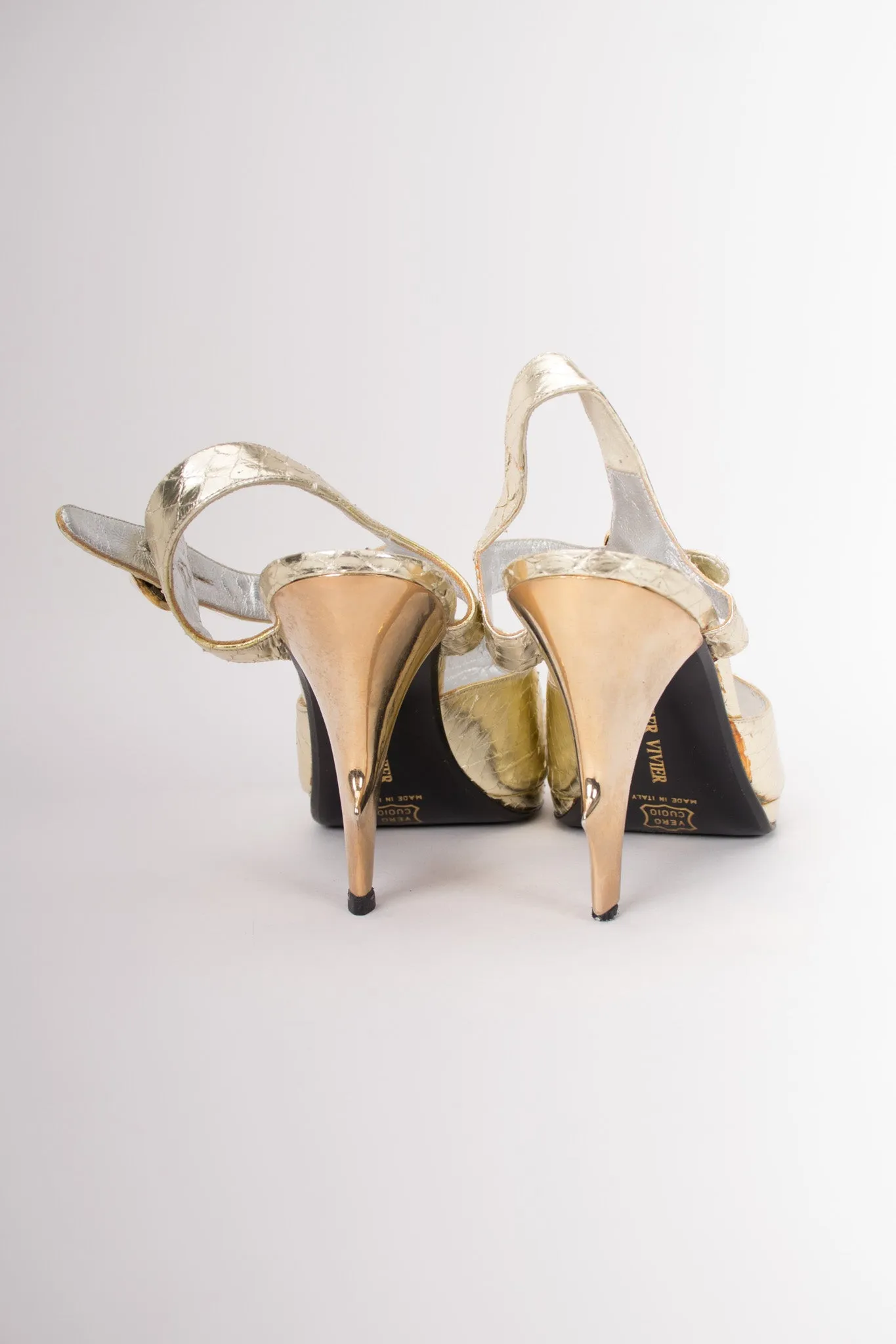 Snakeskin Sculpture Heels