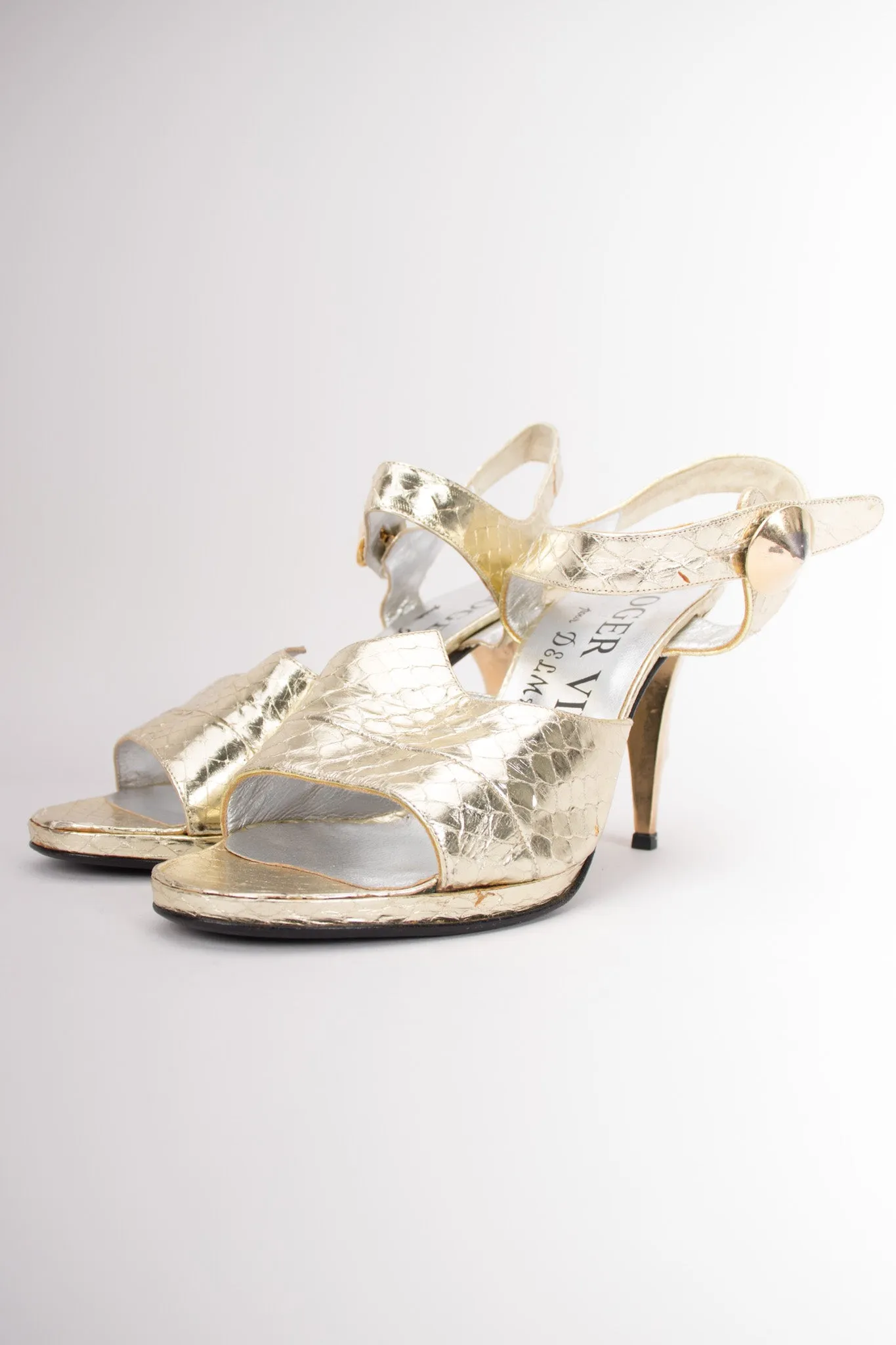 Snakeskin Sculpture Heels