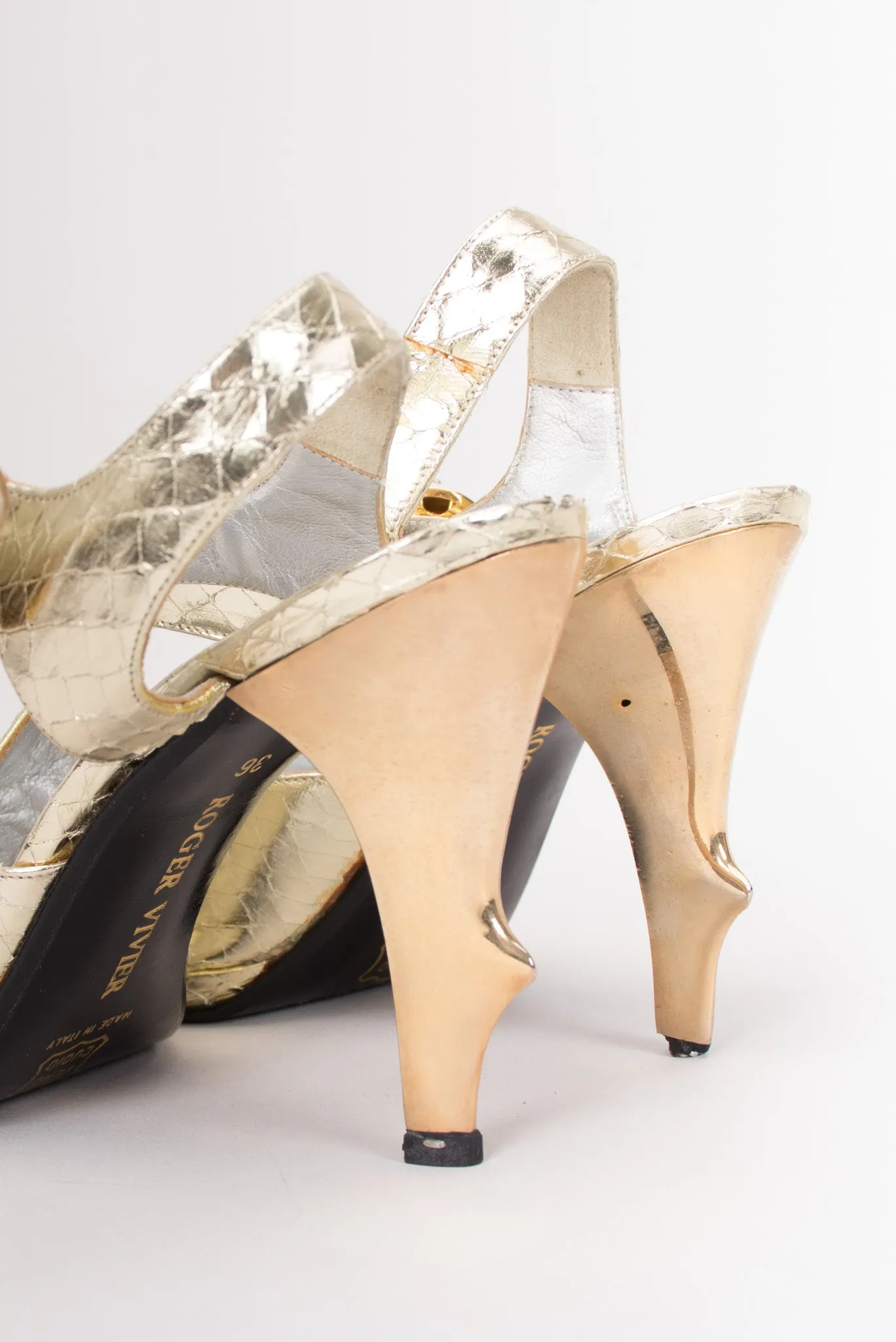 Snakeskin Sculpture Heels