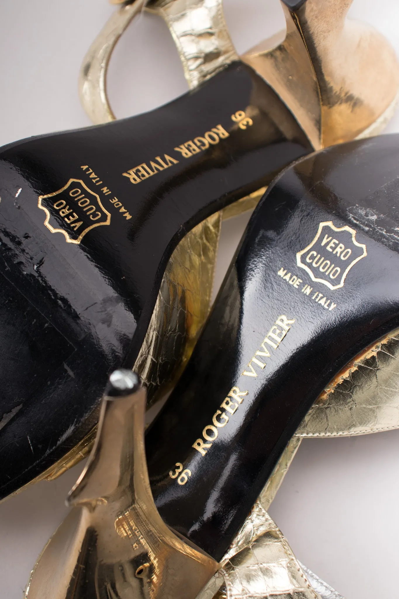 Snakeskin Sculpture Heels
