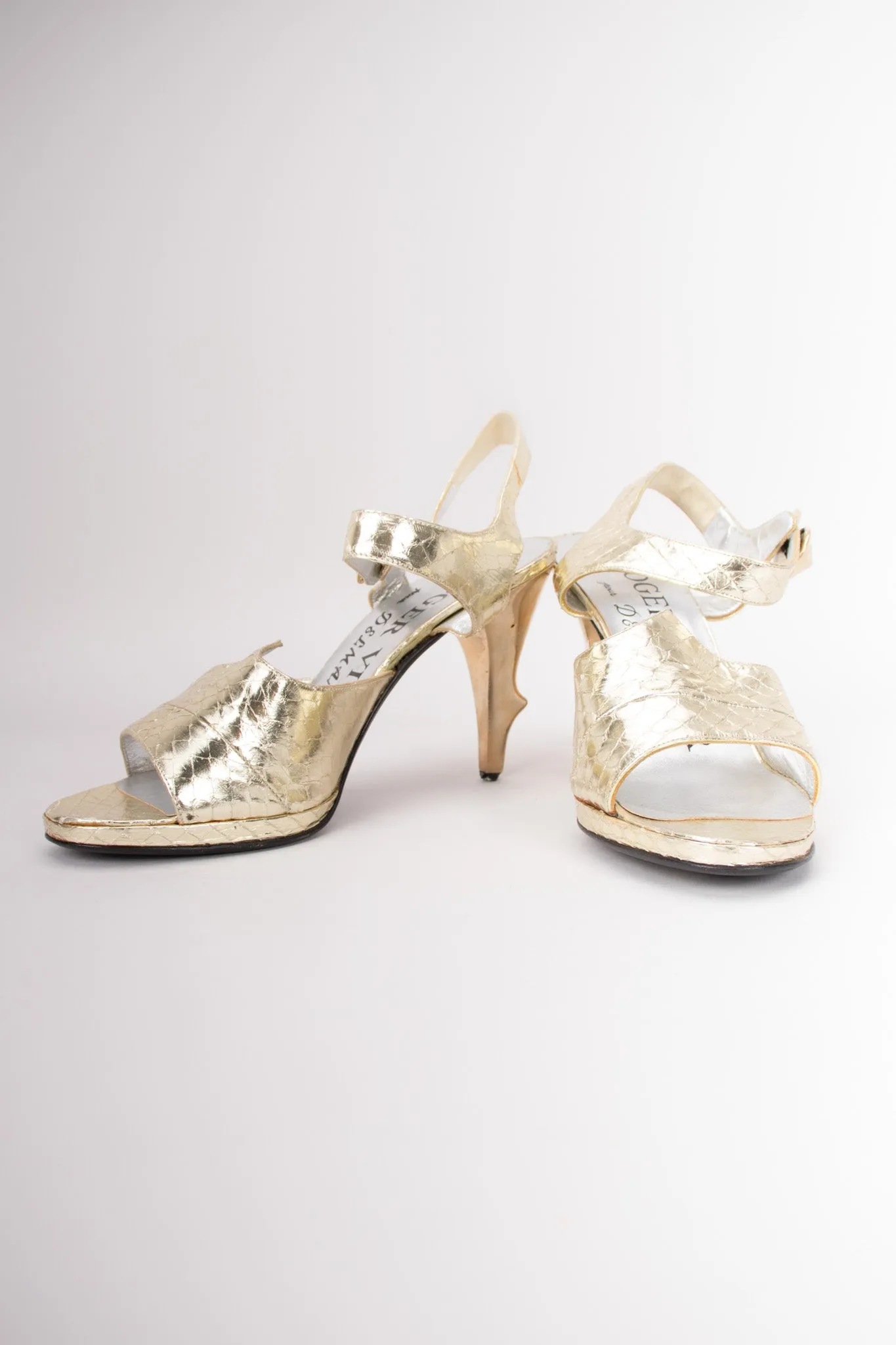 Snakeskin Sculpture Heels