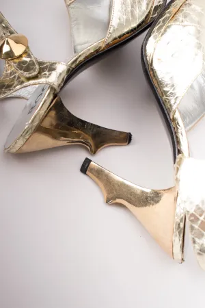 Snakeskin Sculpture Heels