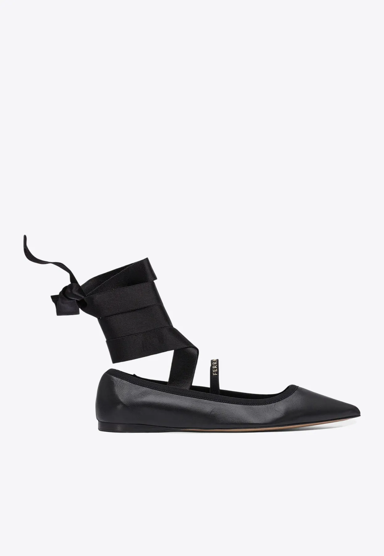 Sofia Wraparound Leather Ballet Flats