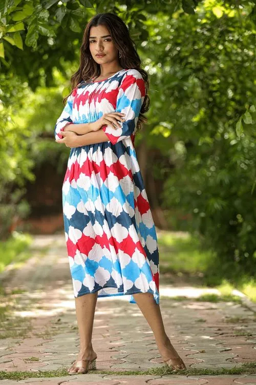 SootiSyahi 'Valley Of Flower' Block Printed Cotton Dress