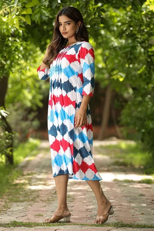 SootiSyahi 'Valley Of Flower' Block Printed Cotton Dress