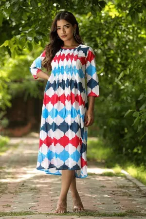 SootiSyahi 'Valley Of Flower' Block Printed Cotton Dress