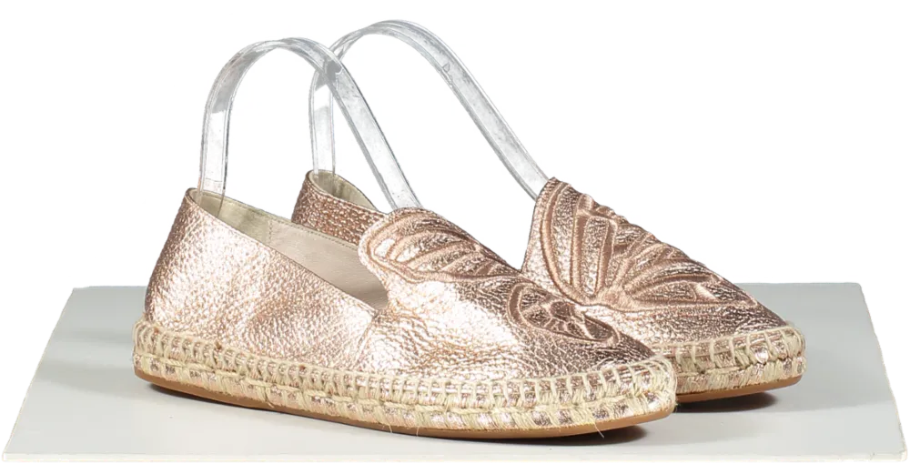 Sophia Webster Rose Gold Leather Butterfly Flats UK 5 EU 38
