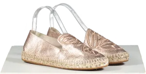 Sophia Webster Rose Gold Leather Butterfly Flats UK 5 EU 38