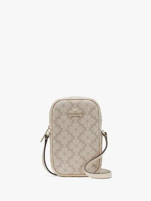 Spade Flower North South Zip Phone Crossbody