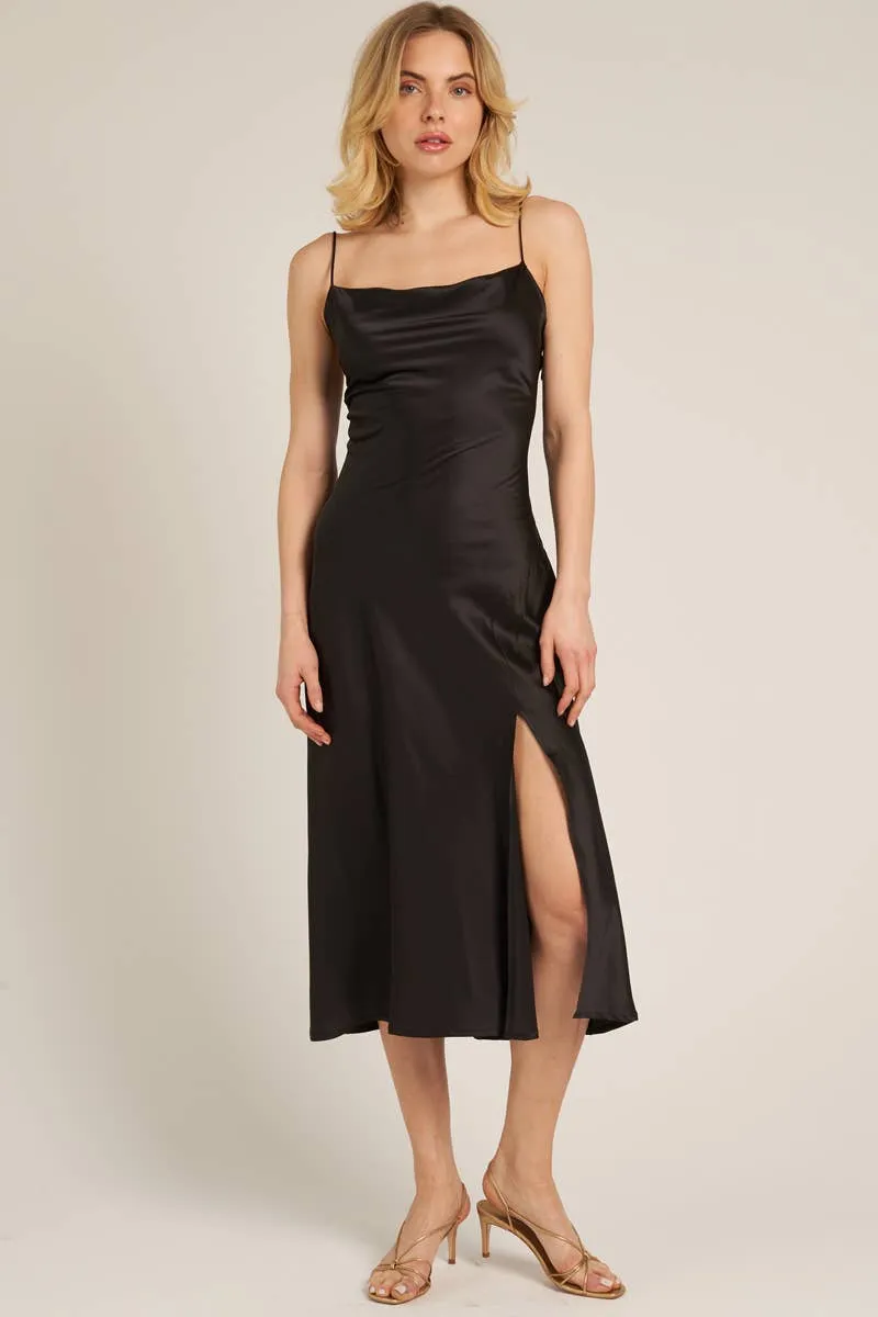 Spaghetti Western Satin Midi Dress