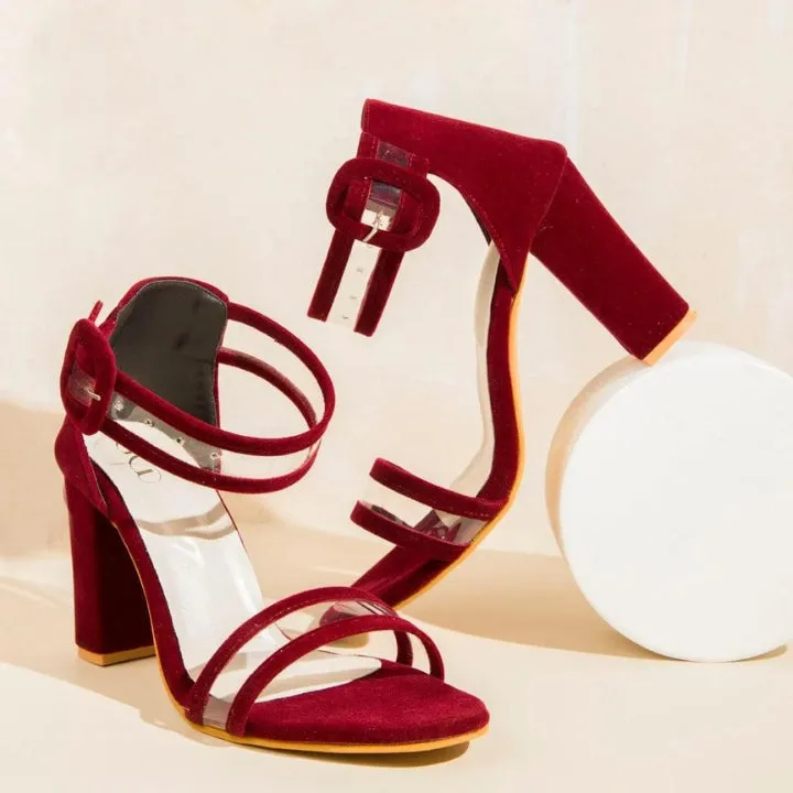 Starlit Ankle Strap Block Heels