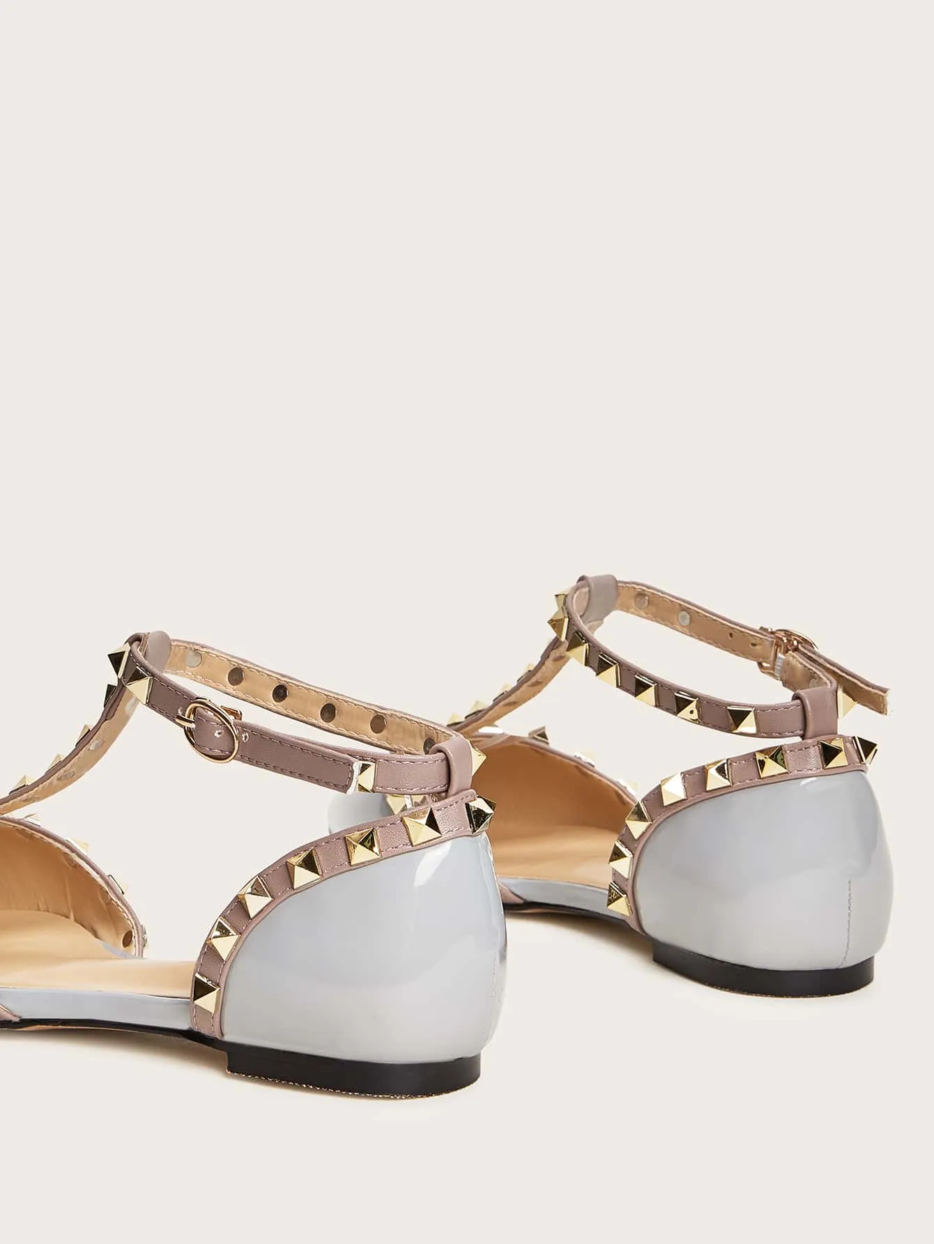 Studded Decor Point Toe Flats