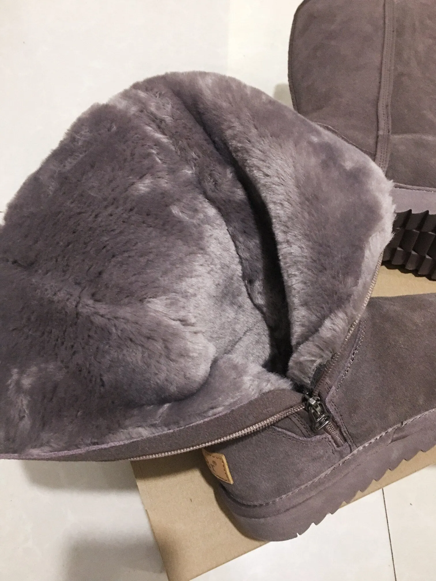 Suede Leather Women Warm Snow Boots