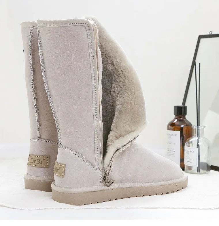 Suede Leather Women Warm Snow Boots