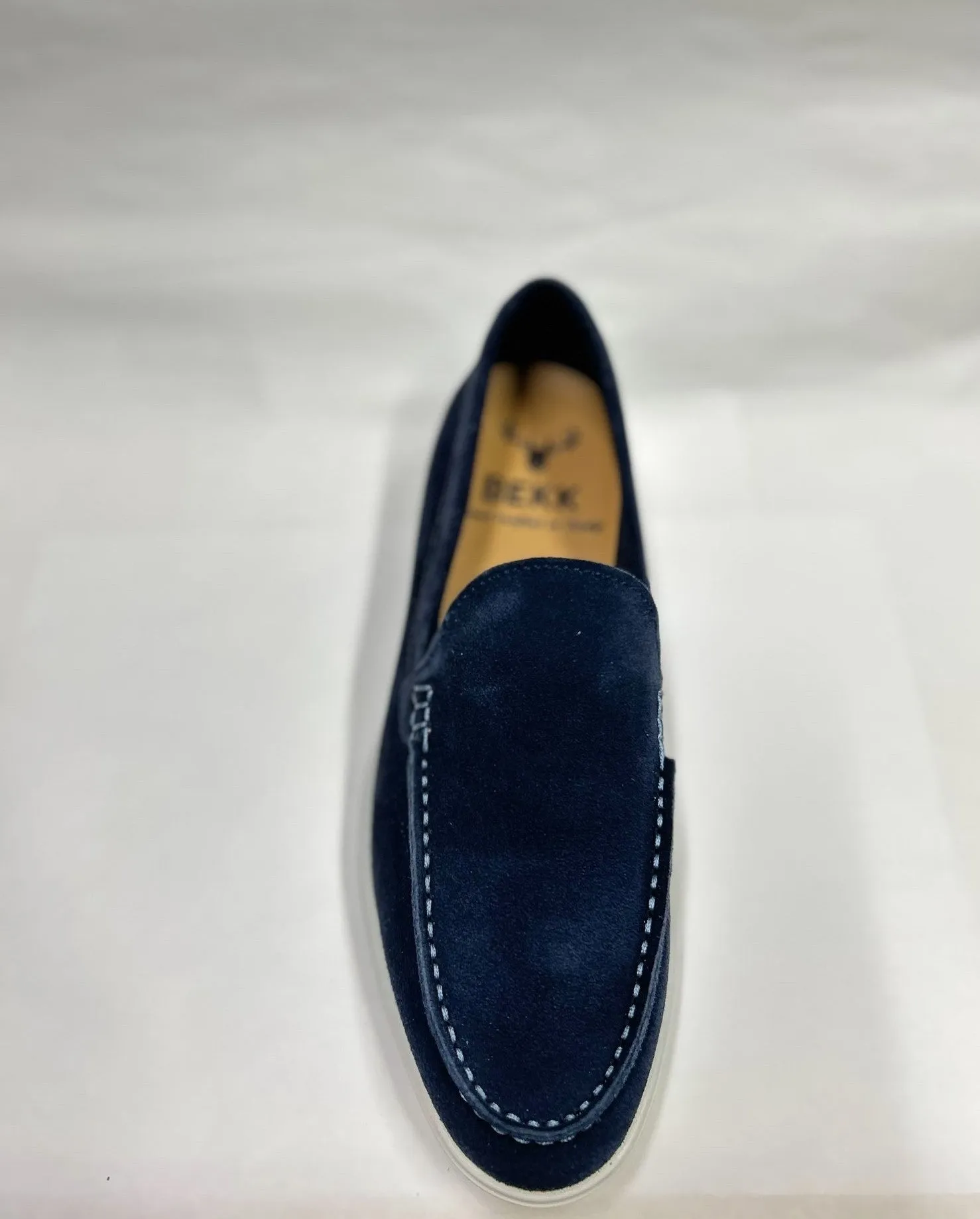 SUOLA BIANCA CAMOSCIO NAVY