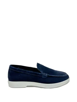 SUOLA BIANCA CAMOSCIO NAVY