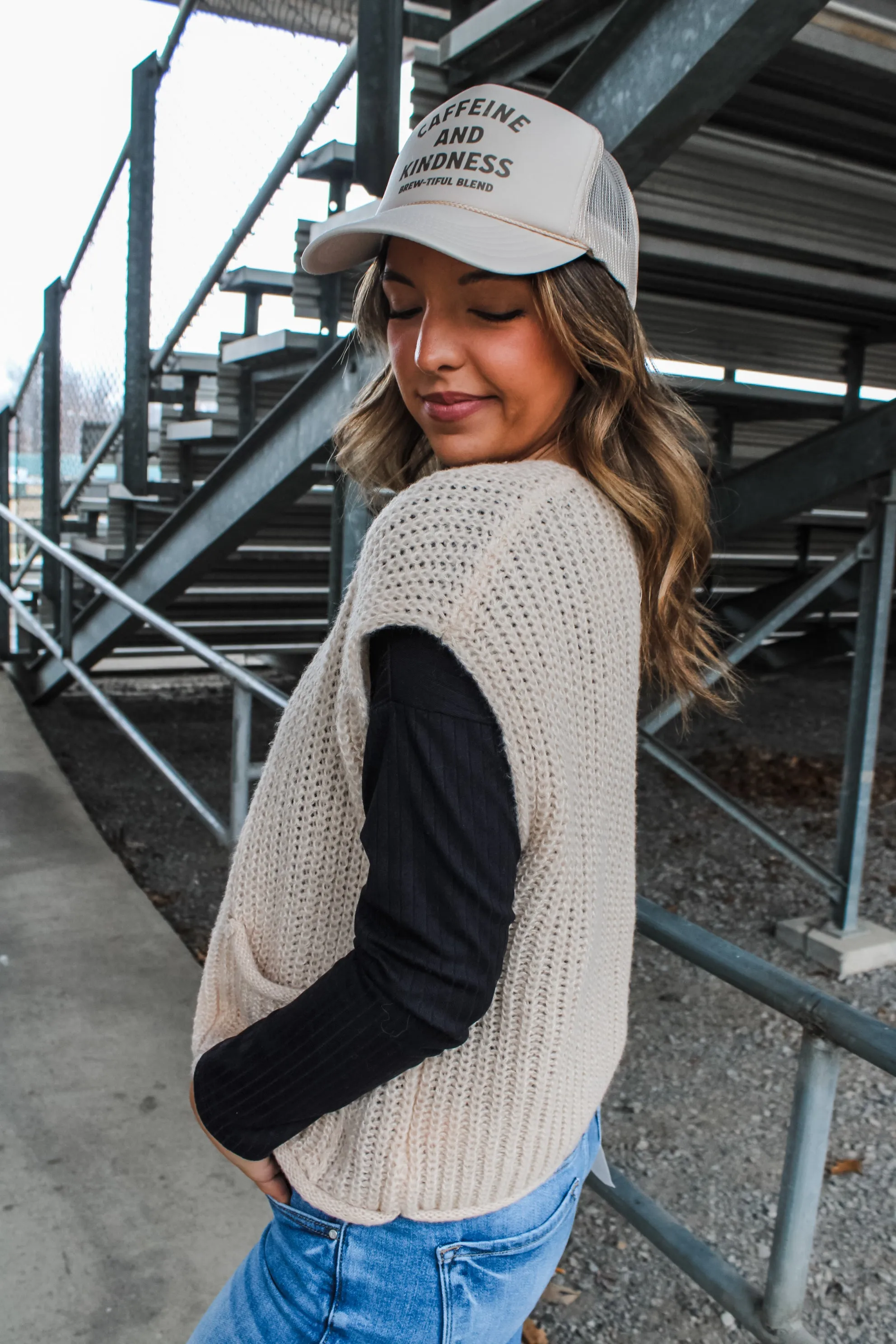 Swing Of Things Sweater Vest • Beige