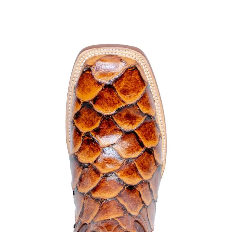 TANNER MARK MEN’S Monster Fish Cognac Print Western Boots