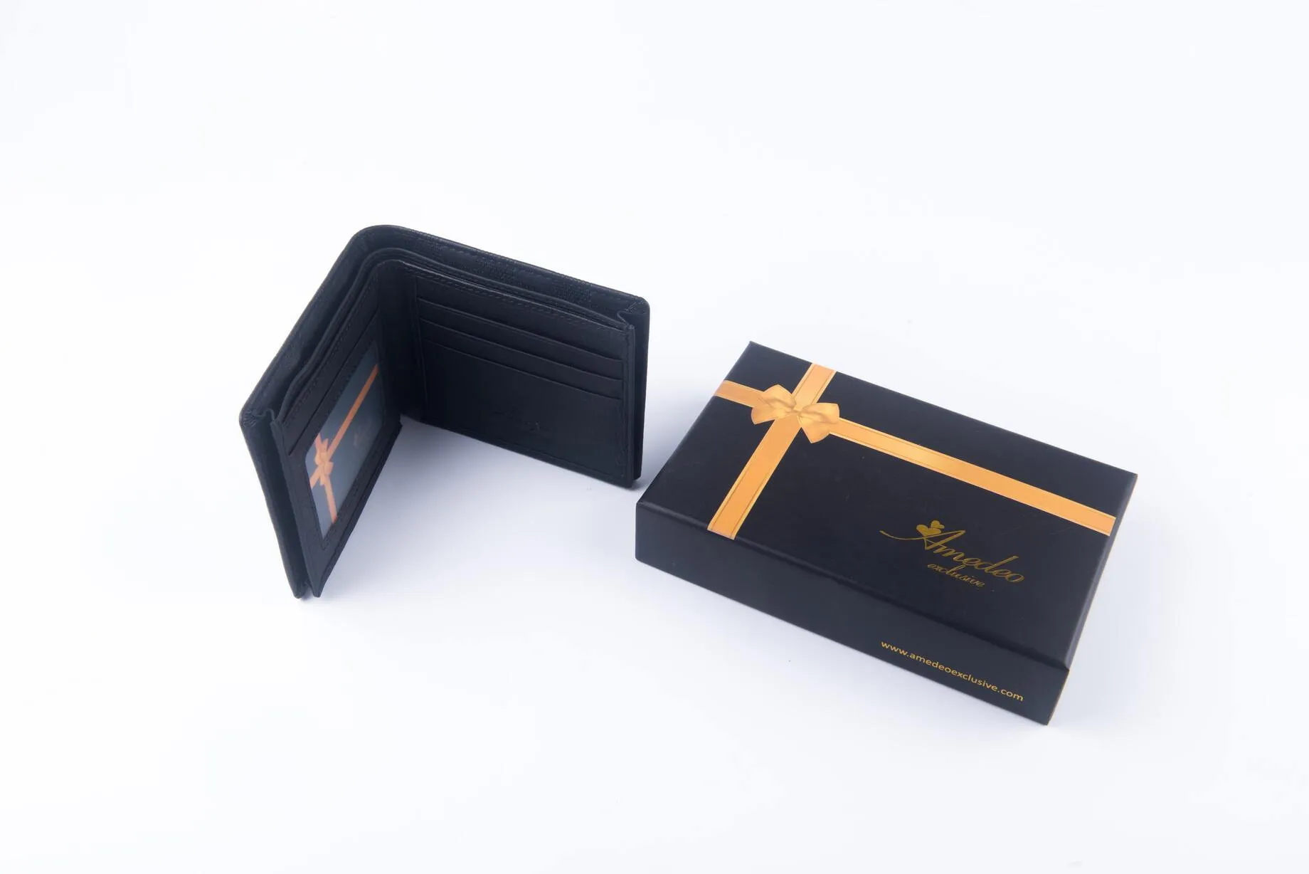 Textured Black Genuine leather wallet for men – Slim Luxury Purse