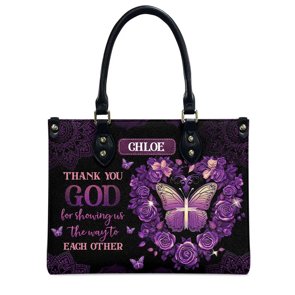 Thank You God Leather Bag