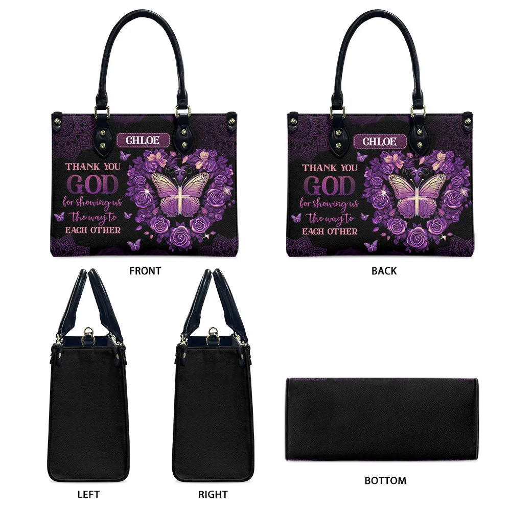 Thank You God Leather Bag