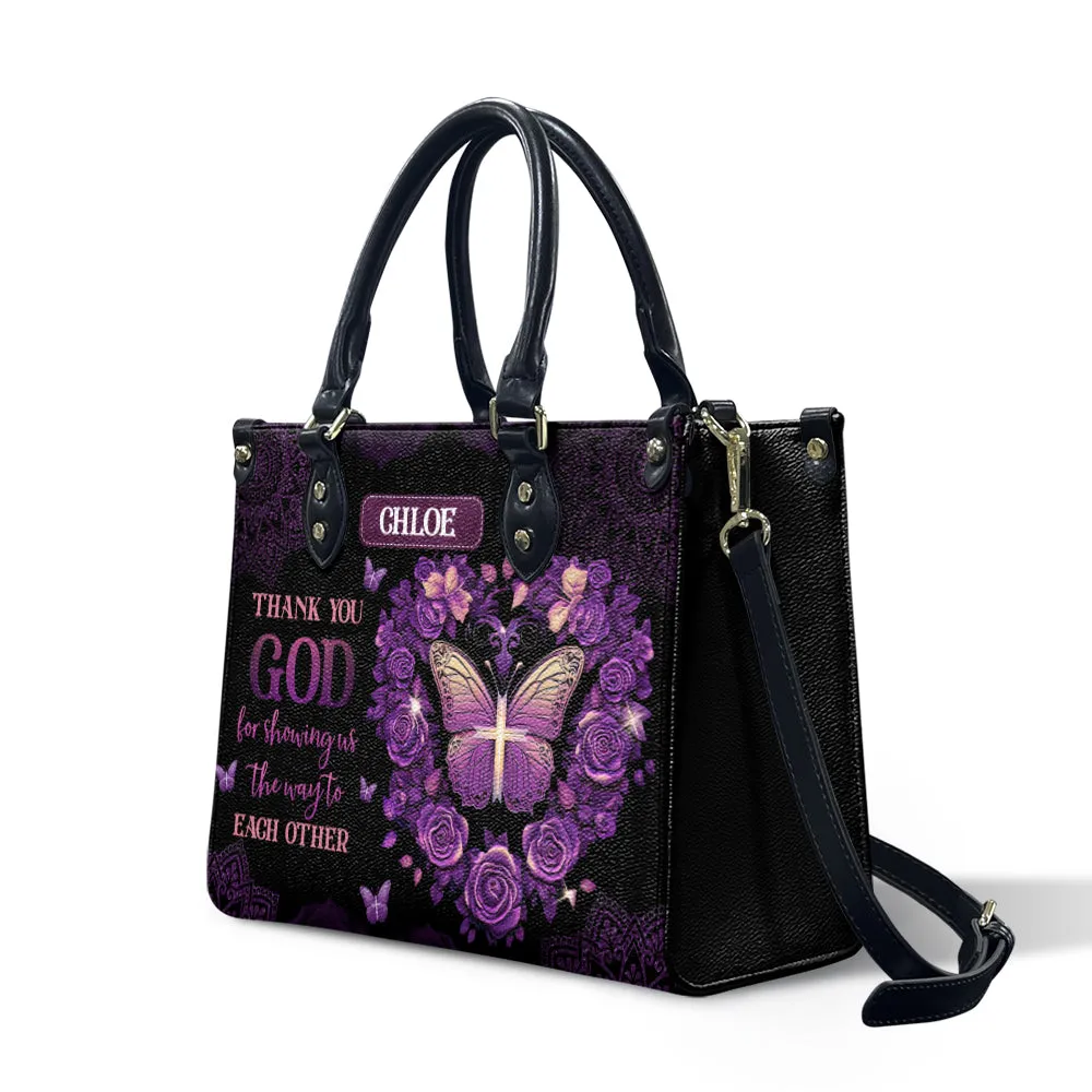 Thank You God Leather Bag