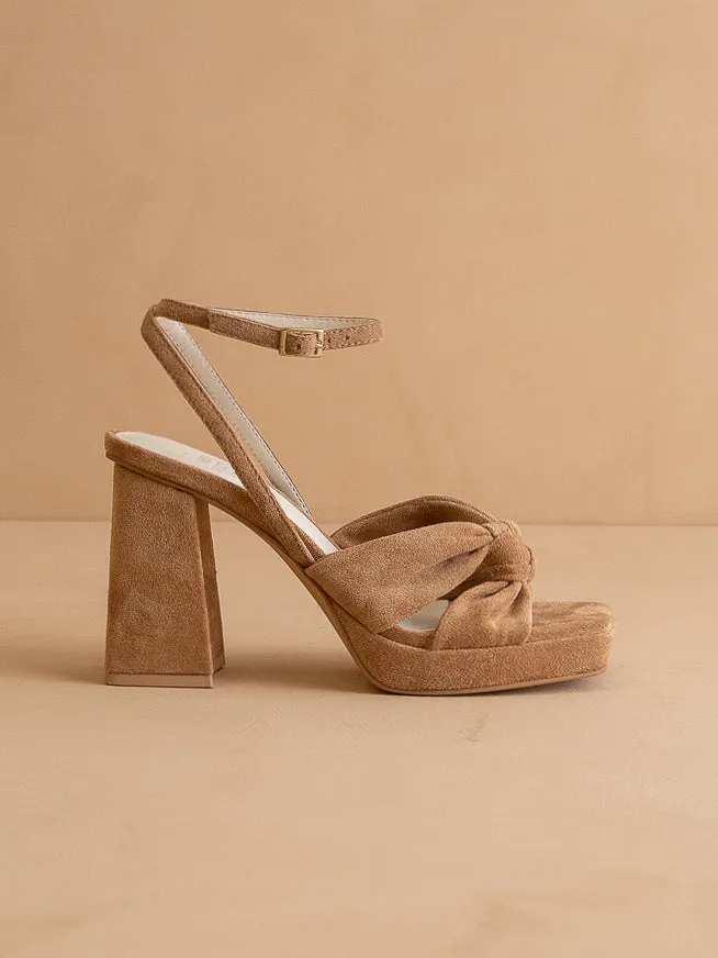 The Zoey | Almond knotted band platform  heel