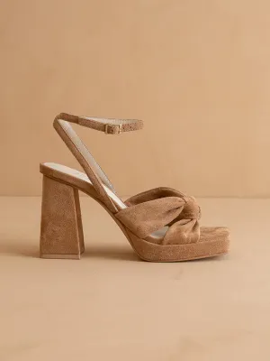 The Zoey | Almond knotted band platform  heel