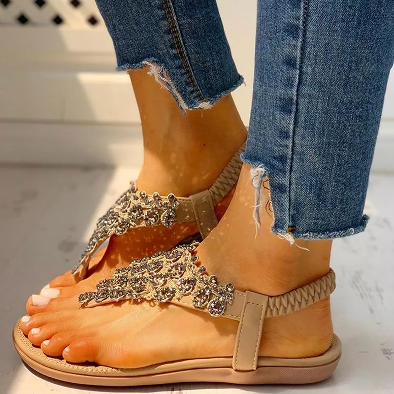 Toe Post Studded Flat Sandals